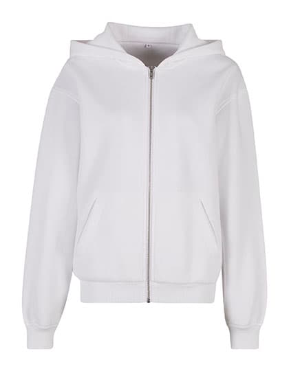Ladies Loose Fit Zip Hoody — White