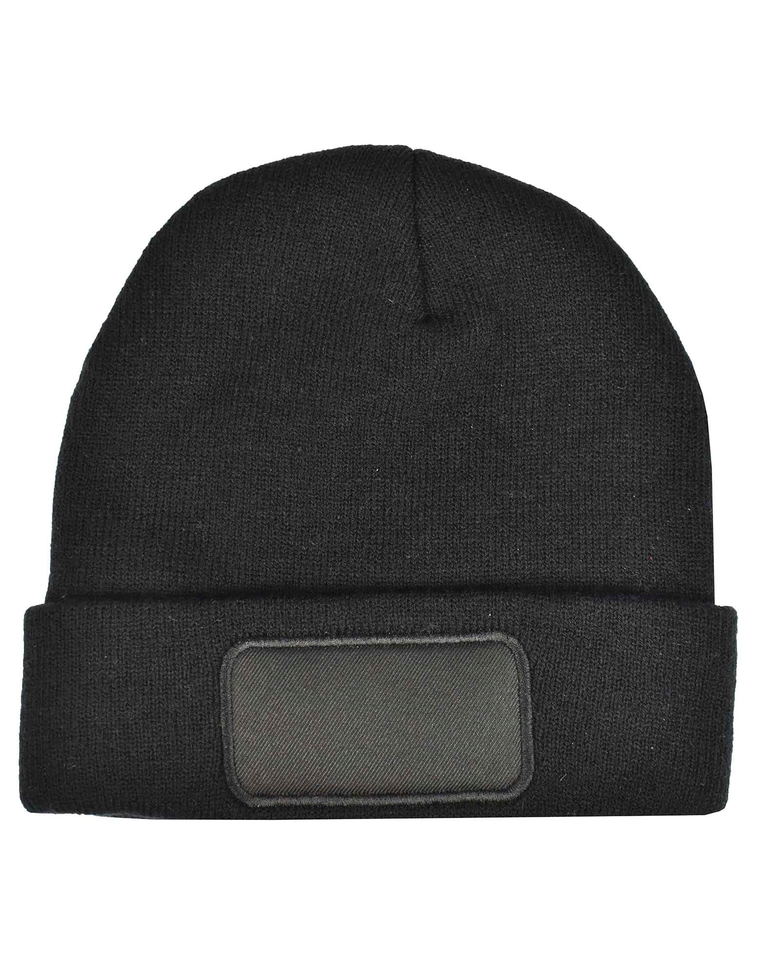 Strickmütze mit Patch