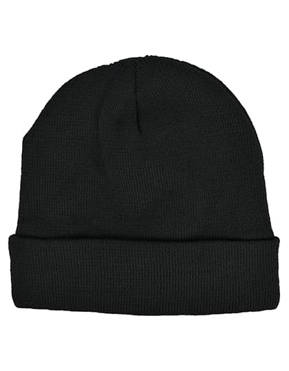 Knitted Hat with Fleece — Black