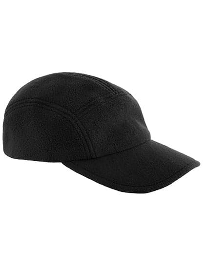 Recycled Fleece 5 Panel Cap — Black