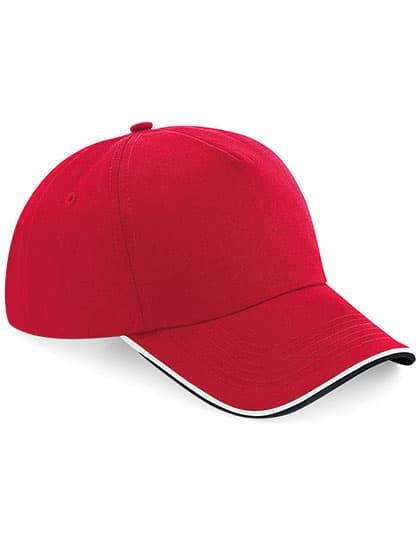 Authentic 5 Panel Cap - Piped Peak — Classic Red