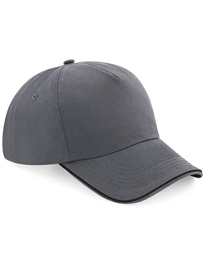 Authentic 5 Panel Cap - Piped Peak — Graphite Grey