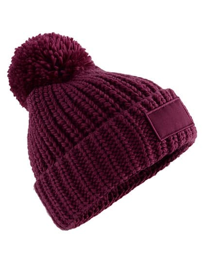 Toasty Patch Beanie — Burgundy