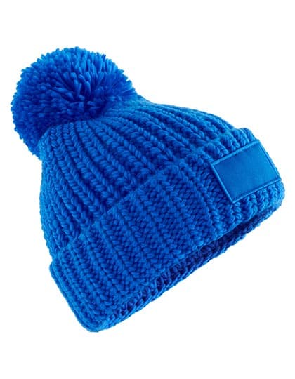 Toasty Patch Beanie — Luminous Blue