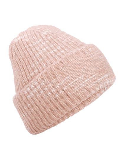 Chunky Knitted Patch Beanie — Strawberry Haze
