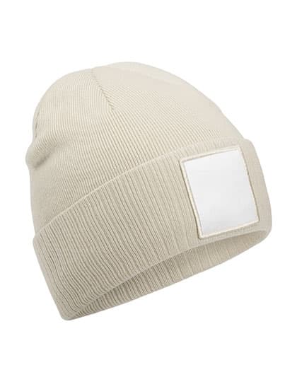 Appliqué Patch Beanie — Oatmeal