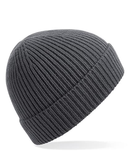 Engineered Knit Ribbed Beanie — Graphite Grey
