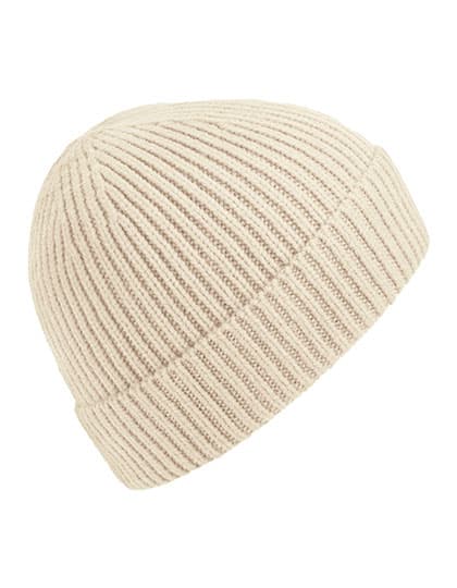 Engineered Knit Ribbed Beanie — Oatmeal