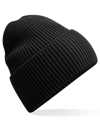 Oversized Cuffed Beanie — Black