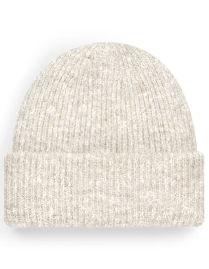 Cosy Ribbed Beanie — Almond Marl