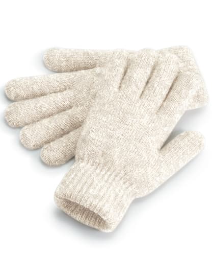 Cosy Ribbed Cuff Gloves — Almond Marl