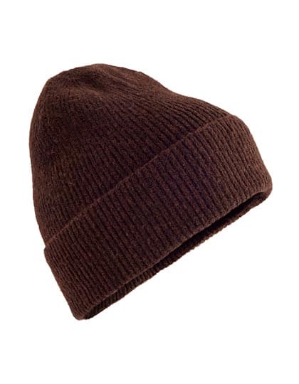 Wool Blend Beanie — Brown Marl