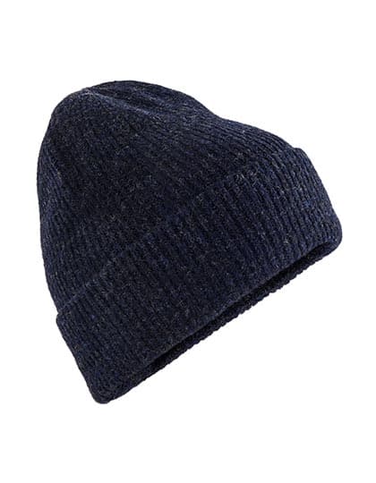 Wool Blend Beanie — Navy Marl