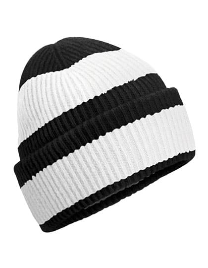 Colour Block Beanie — Black