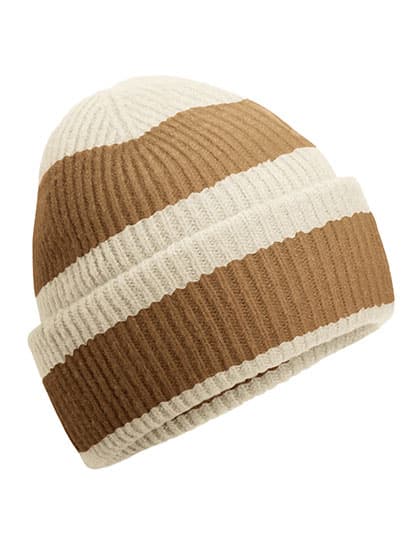 Colour Block Beanie — Vanilla