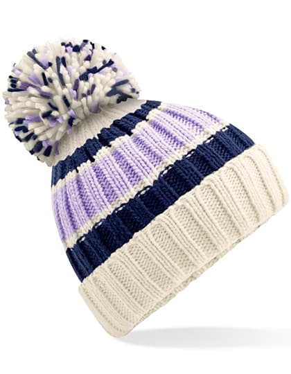 Hygge Striped Beanie — Blueberry Cheesecake