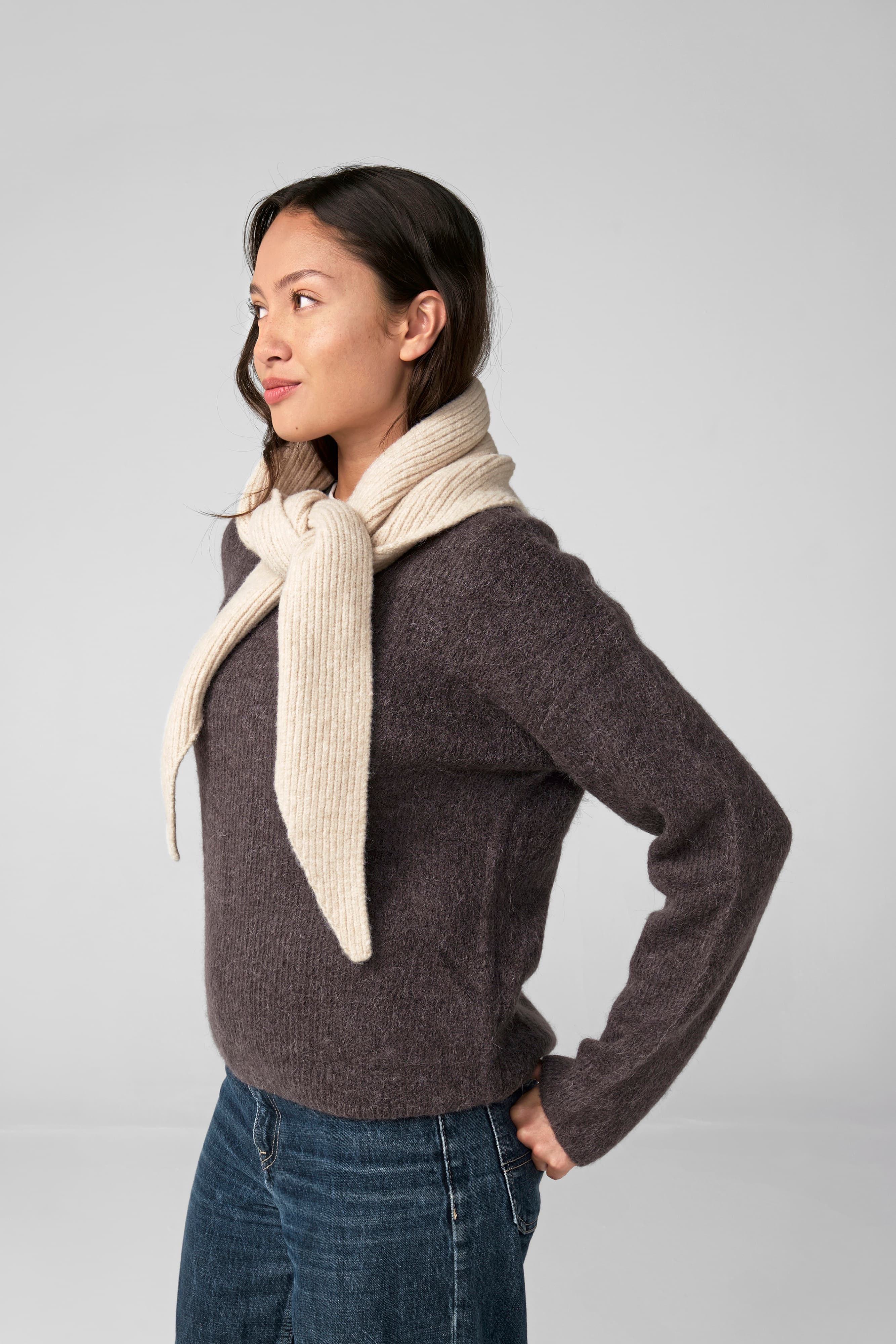 Knitted Triangle Scarf