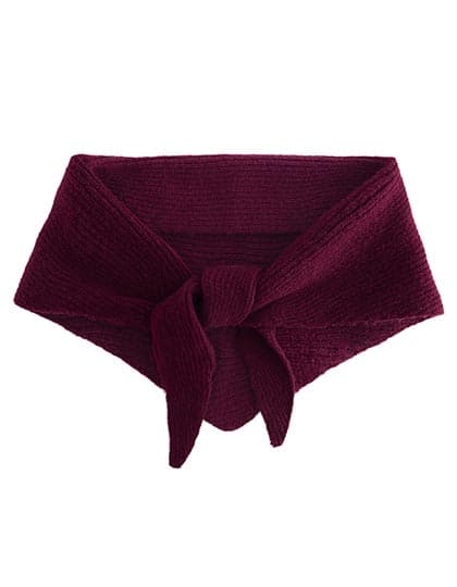 Knitted Triangle Scarf — Burgundy