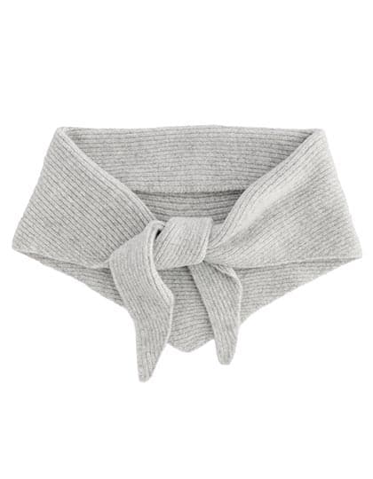 Knitted Triangle Scarf — Heather Grey