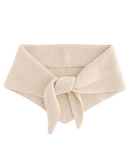 Knitted Triangle Scarf — Oatmeal
