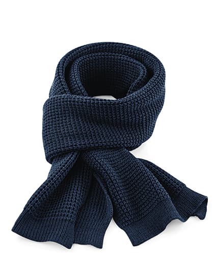 Classic Waffle Knit Scarf — French Navy