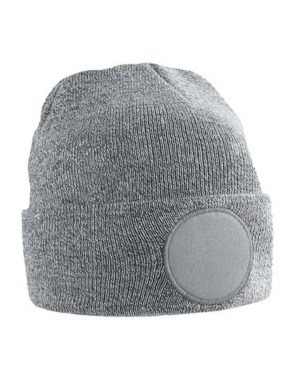 Circular Patch Beanie — Heather Grey