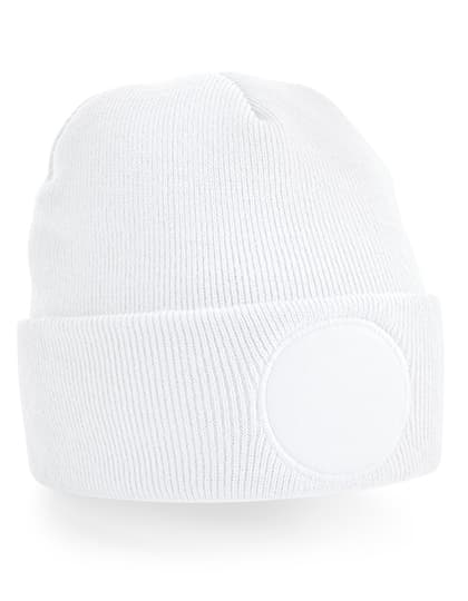 Circular Patch Beanie — White