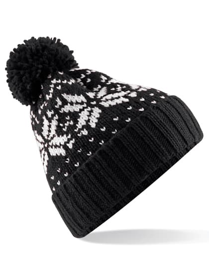 Fair Isle Snowstar® Beanie — Black
