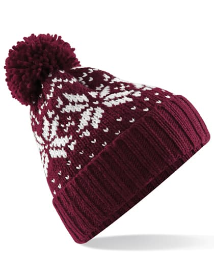Fair Isle Snowstar® Beanie — Burgundy