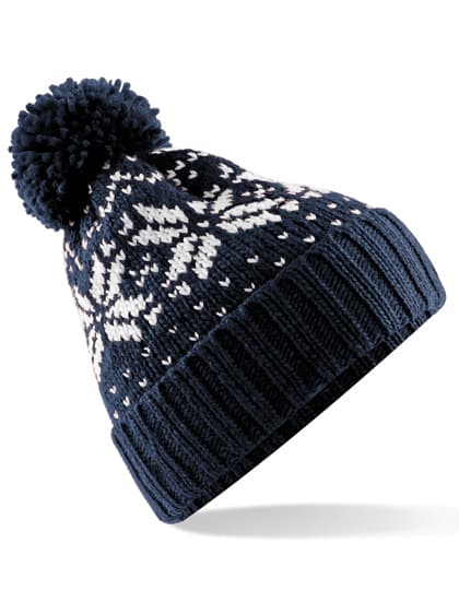 Fair Isle Snowstar® Beanie — French Navy