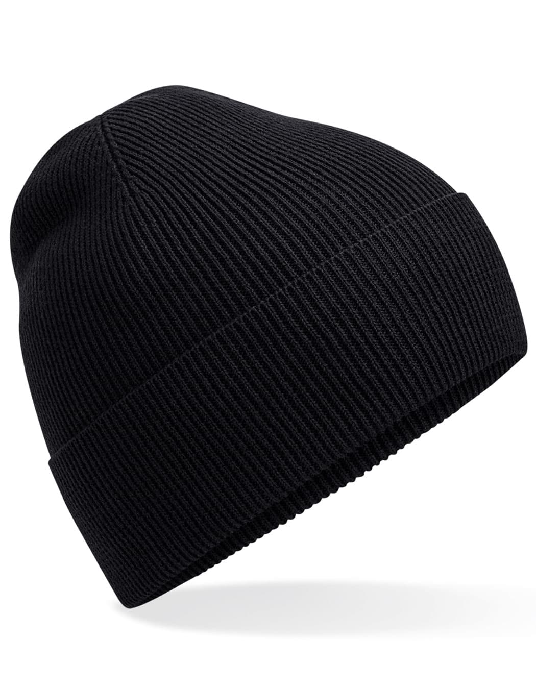 Organic Cotton Fine Knit Beanie — Black