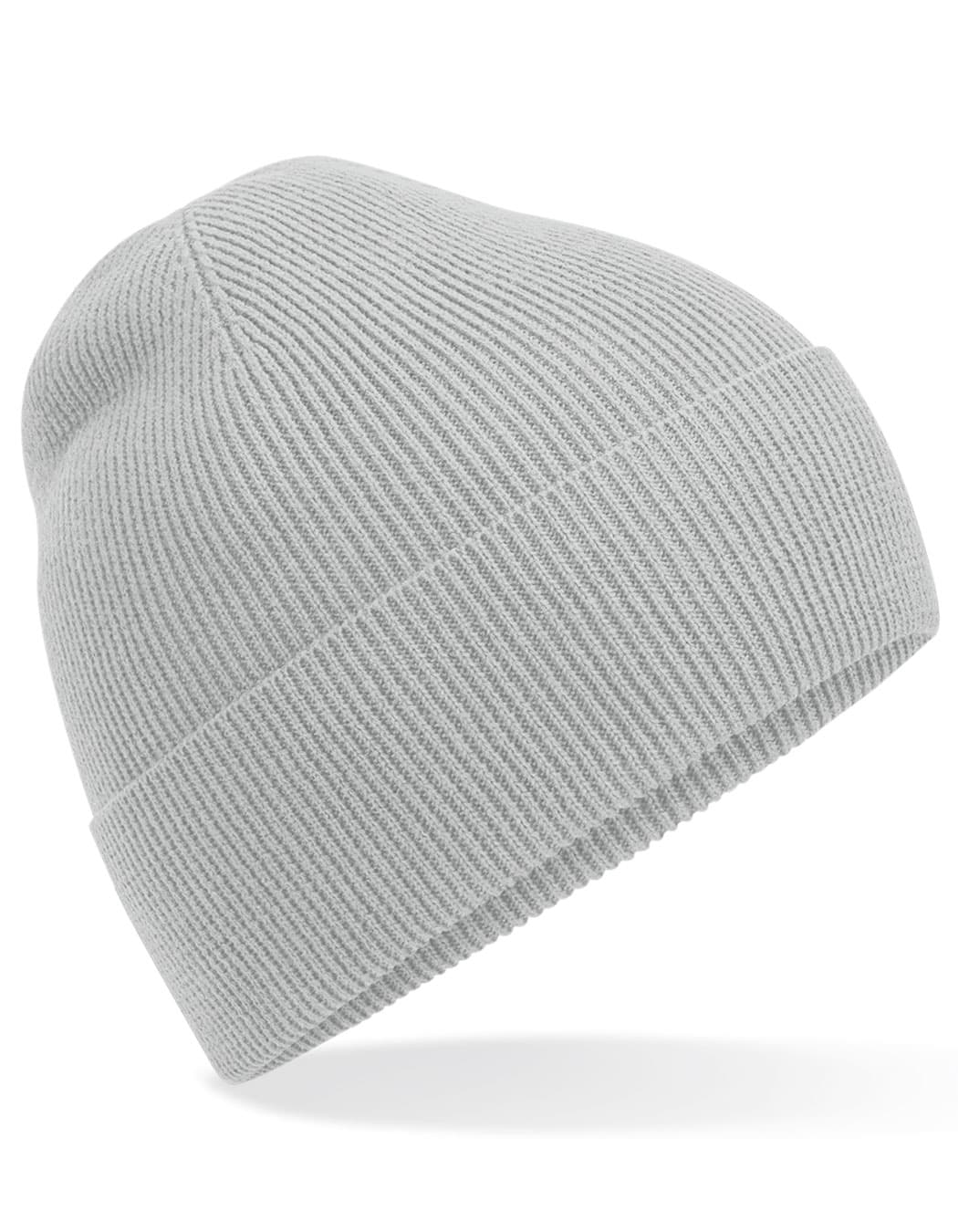 Organic Cotton Fine Knit Beanie — Light Grey