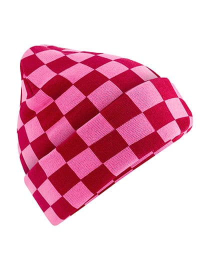 Checkerboard Beanie — Classic Red