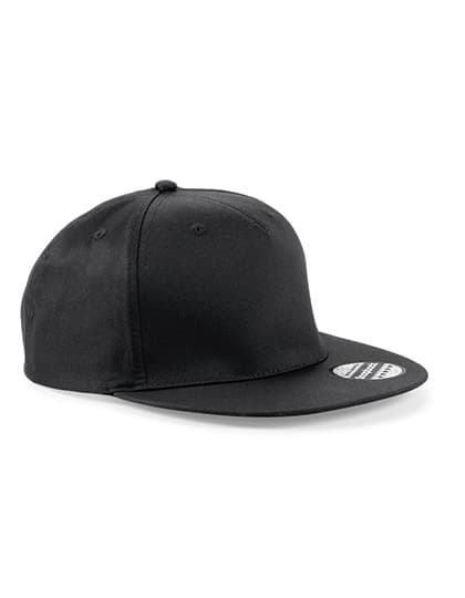 5 Panel Snapback Rapper Cap — Black