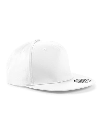 5 Panel Snapback Rapper Cap — White