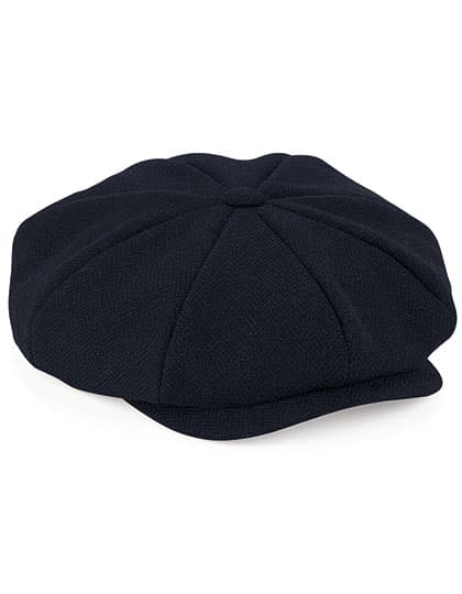 Heritage Baker Boy Cap — Navy Herringbone