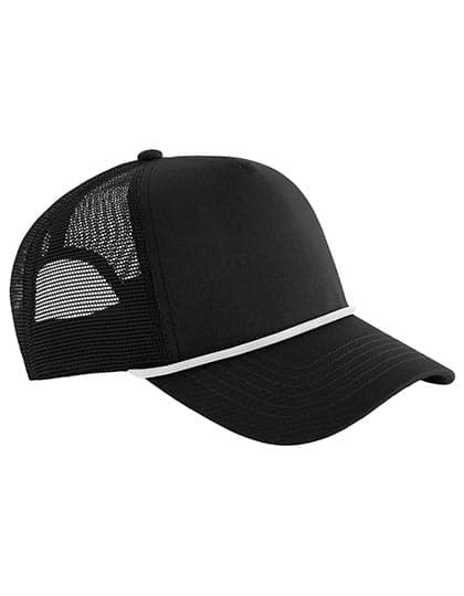5 Panel Rope Trucker — Black