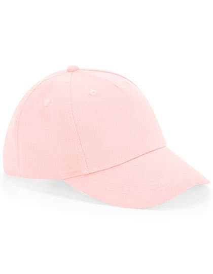 Junior Organic Cotton 5 Panel Cap — Powder Pink