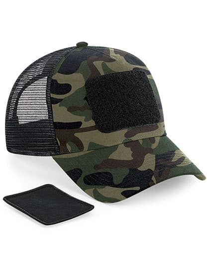 Removable Patch Snapback Trucker — Jungle Camo