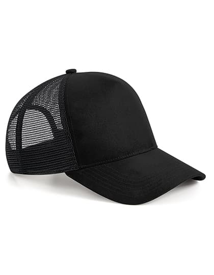 Suede Snapback Trucker — Black