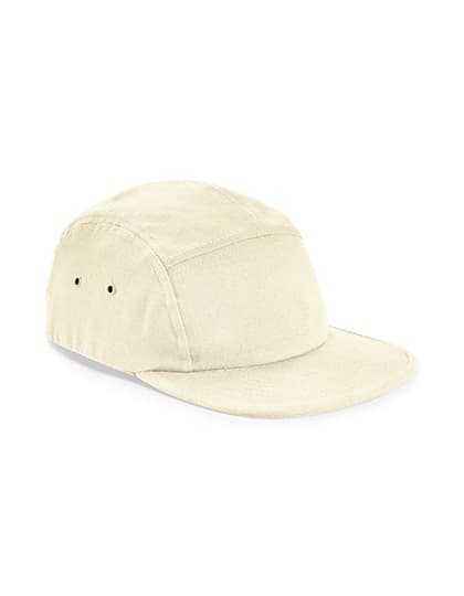 Canvas 5 Panel Camper Cap — Natural