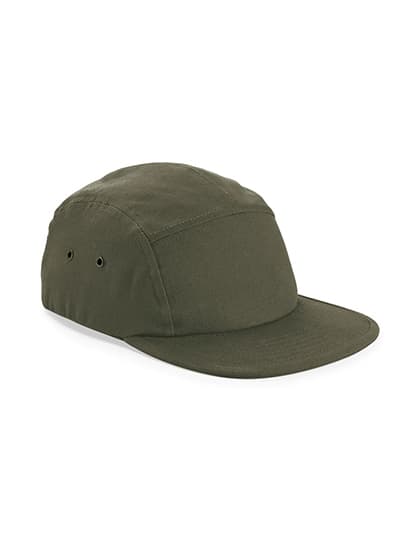 Canvas 5 Panel Camper Cap — Olive Green