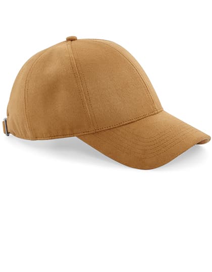 Faux Suede 6 Panel Cap — Caramel