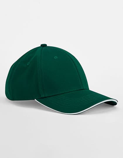 EarthAware® Classic Organic Cotton 6 Panel Cap - Sandwich Peak — Bottle Green