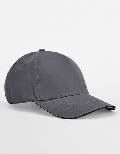 EarthAware® Classic Organic Cotton 5 Panel Cap - Sandwich Peak — Graphite Grey