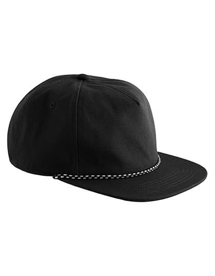 EarthAware® Organic Cotton 5 Panel Rope Cap — Black