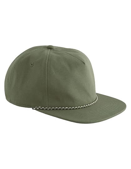 EarthAware® Organic Cotton 5 Panel Rope Cap — Olive Green