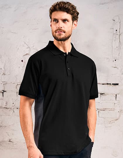 Unisex Contrast Polo — Black