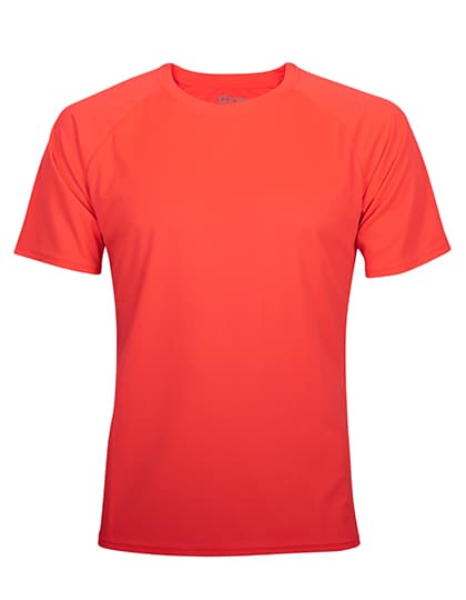 Rainbow Tech Tee — Neon Coral