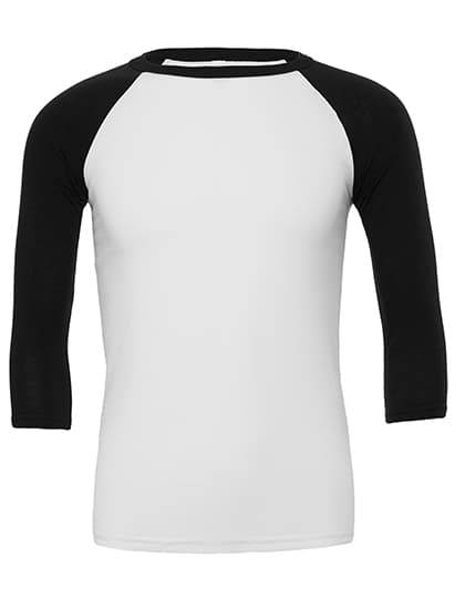 Unisex 3/4 Sleeve Baseball T-Shirt — White
